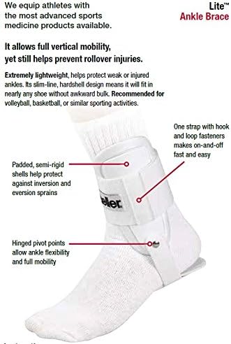 Mueller Sports Medicine Lite Ankle Brace, Ankle Pain Relief Support for Men and Women, Ideal for Sprains, Strains, Arthritis, One Size