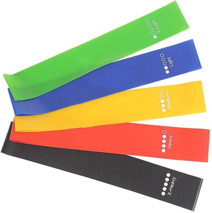Cekaso Resistance Exercise Bands with 5 Resistance Levels for Strength Training and Physical Therapy, 5 vary