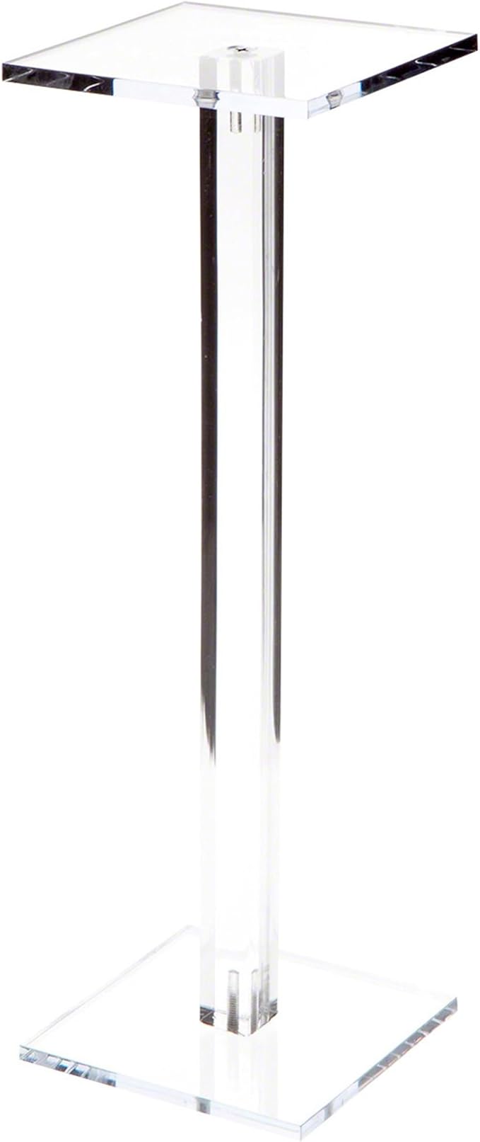 Plymor Clear Acrylic Square Barbell Pedestal Display Riser, 12.5" H x 4" W x 4" D (1/4" thick) (6 Pack)
