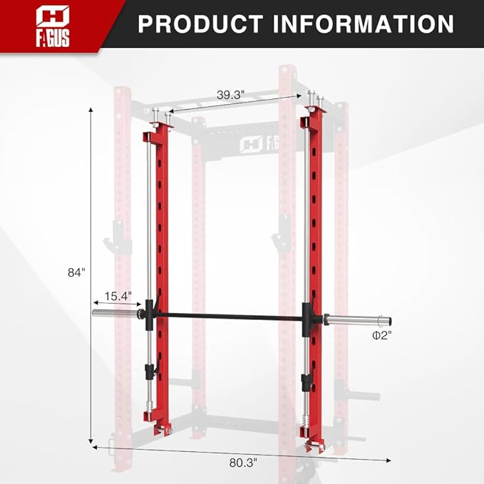 Smithe Machine Attachment for 3"x3" Power Cage Squat Rack, 2400lbs Multi-Functional Power Rack, Commercial Weight Lifting Gym Cage for Home Gym Free Weight with Attachment Set