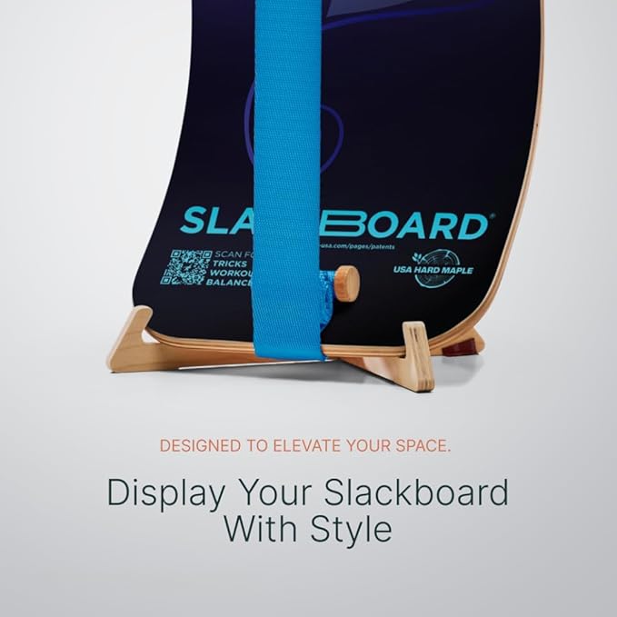 GIBBON SlackBoard Plus & Stand - 2-in-1 Slackline Balance Board for Adults - Workout Equipment Home Gym Training - Wooden Balance Trainer, Standing Desk Exercise, Yoga, Agility, Pilates, Core, Fitness