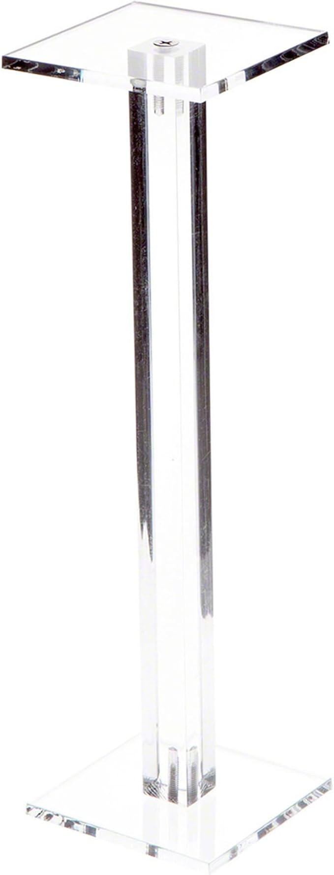 Plymor Clear Acrylic Square Barbell Pedestal Display Riser, 10.5" H x 3" W x 3" D (1/4" thick) (2 Pack)