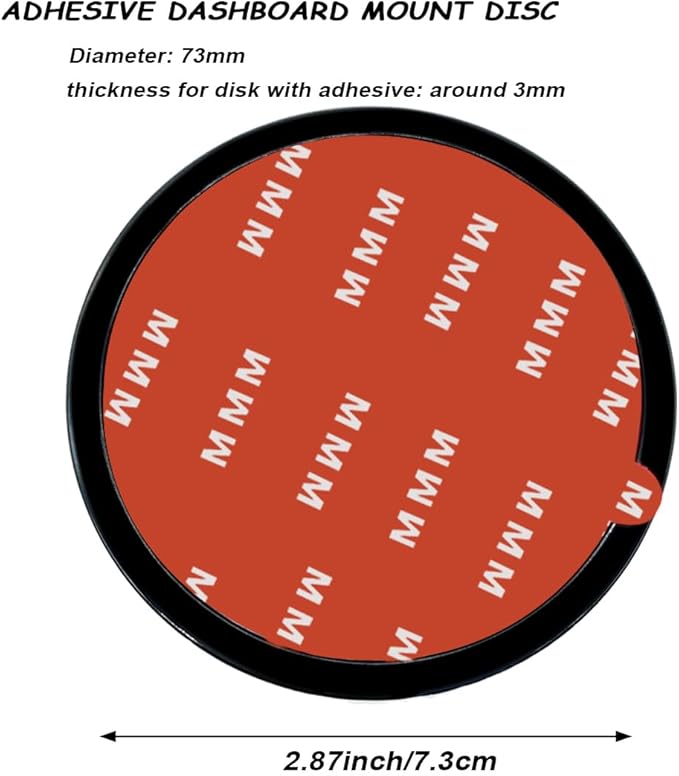 4 Pack 73mm Black Adhesive Dashboard Pad Mounting Disk, Mounting Disk for Suction Cup, Dash Mount Pad, 2.87 Inch Universal Suction Cup Adhesive Disc for GPS, Smartphones, Car Cameras