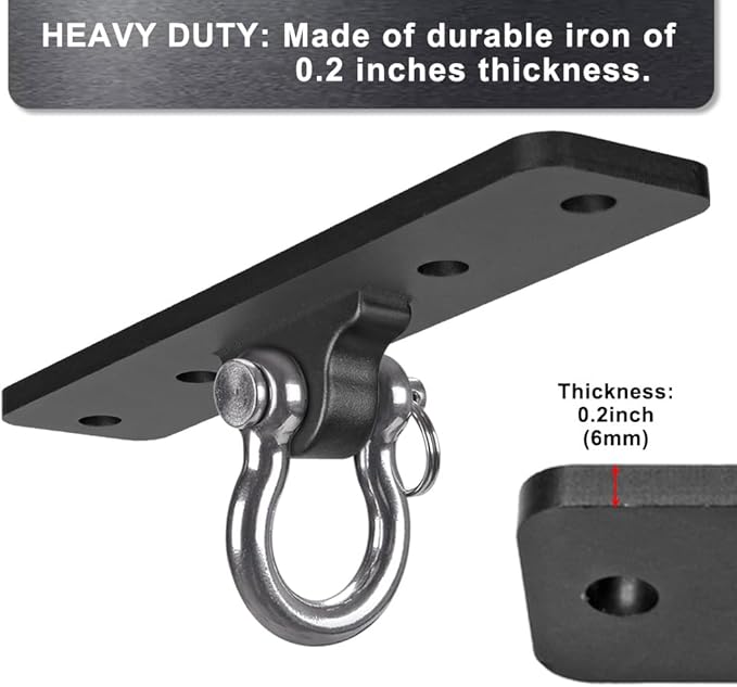 Dolibest Ceiling Mount Swing Hanger Heavy Duty Swing Set Hook for Porch Swing Hammock Chair Yoga Silk Suspension Straps Gymnastic Ring, Wall Anchor for Resistance Bands (900LB)