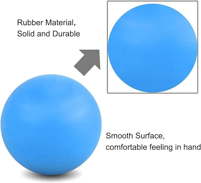 WOVTE Massage Lacrosse Ball for Sore Muscles, Shoulders, Neck, Back, Foot, Body, Deep Tissue, Trigger Point, Muscle Knots, Yoga and Myofascial Release (Blue) (Blue Red)