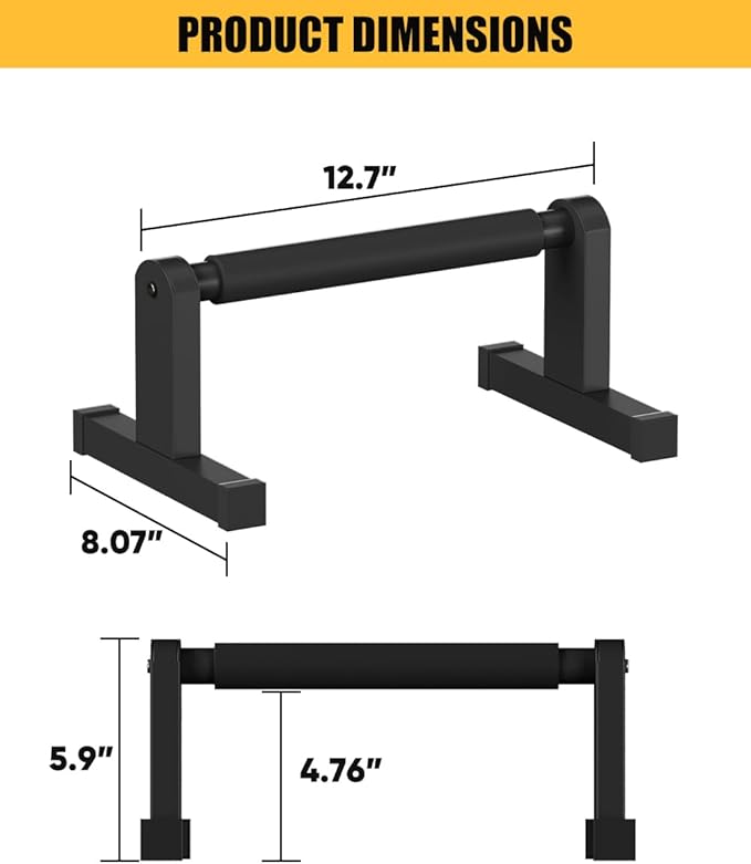 Push Up Bars, Heavey Duty Parallettes Dip Bar with Non-slip Grips for Calisthenics Planche L Sit Handstand Fitness Floor Workout, Pushup Station Handles Stand for Gym Strength Training