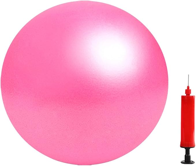 Pilates Exercise Ball for Yoga, Barre, Fitness & Physical Therapy Mini Squishy Balance Ball for Home Workouts Includes Pump for Easy Inflation