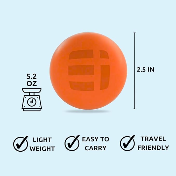 Massage Lacrosse Balls for Deep Tissue Relief - Trigger Point Therapy Ball Set for Plantar Fasciitis, Myofascial Release for Back, Shoulder, Foot - Massage Ball Roller - 2 Pack (Orange)