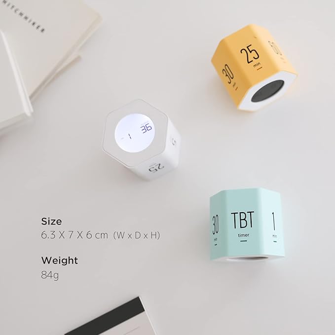 mooas Multi-Hexagon Clock Cube, Digital Clock, Pomodoro Timer, Backlit Display 12/24H Mode Count up & Countdown Timer, Rotating Various Time Presets for Classroom, Gym, Kitchen (Mint)