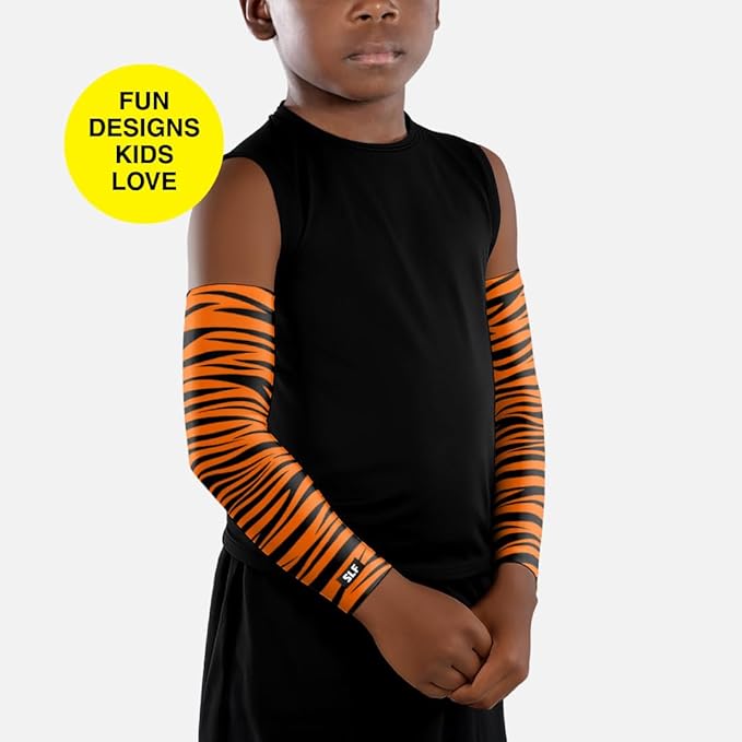 SLEEFS Arm Sleeves for Kids - Athletic Sports Sleeve for Youth Boys and Girls - UV Protection - Football Baseball Basketball