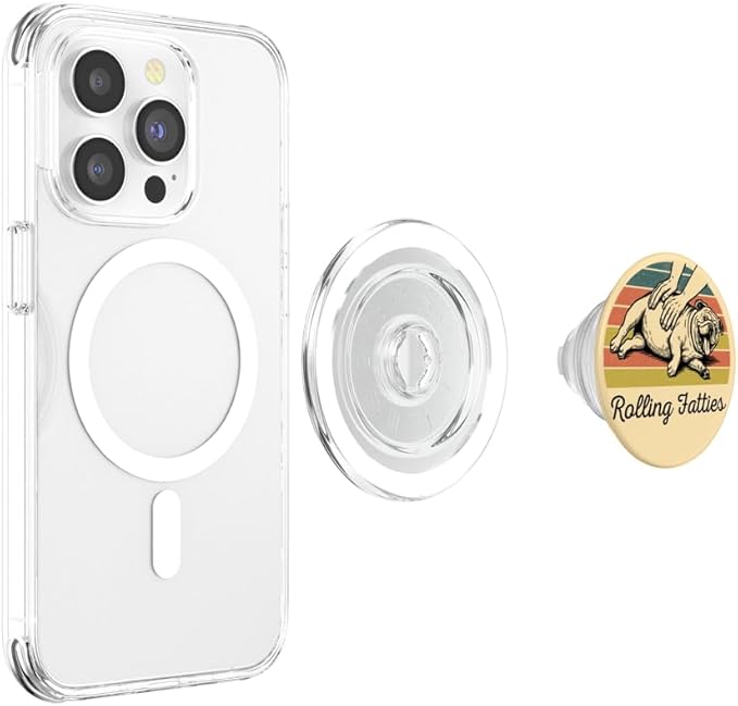 Chubby Bulldog Rolling Fatties Funny Vintage PopSockets PopGrip for MagSafe