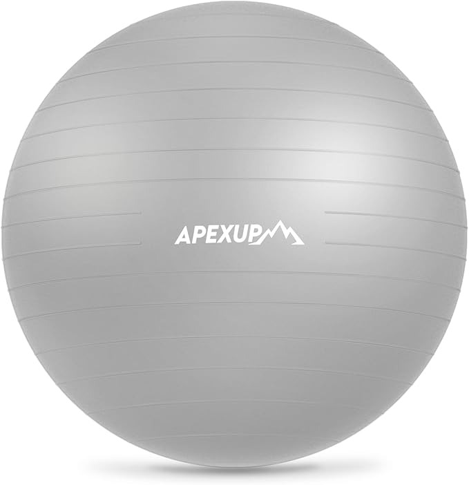 APEXUP Yoga Ball Exercise Ball Anti Slip Heavy Duty for Fitness, Balance & Core Workout, Balance Training, Pregnancy & Physical Therapy, 5 Sizes