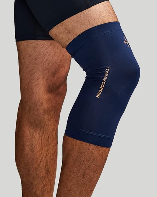 Tommie Copper Core Compression Knee Sleeve, Unisex, Men & Women | 4D Stretch, Breathable Support for Muscle & Joint Stability - Dark Navy - Small