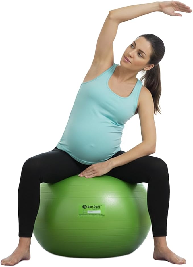 Body Sport Slow Release Pregnancy Exercise Ball with Pump for Home & Gym - Exercise Equipment for Yoga, Pilates, Stability, Pregnancy, and Core Training