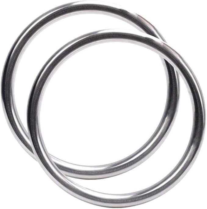 SUPVOX Wing Chun Ring 2Pcs Stainless Steel Self Training Rings for Martial Arts Hand Strength and Fitness Core Training Equipment