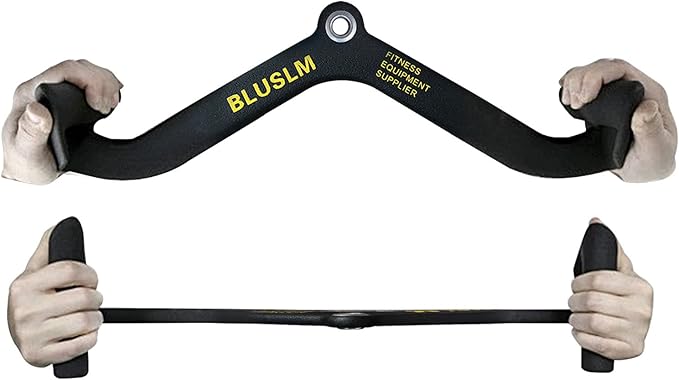 LAT Pull Down Bar for Cable Machine, LAT Pulldown Attachments T-bar V-bar Cable Attachment for Gym, Back Tricep Strength Training Handle