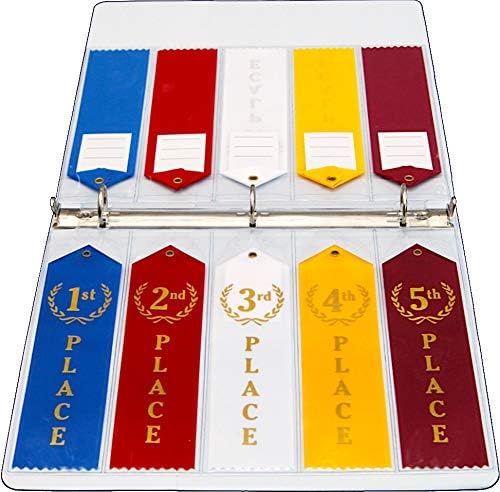25 Swimming Ribbons Organizer Holder Display Storage Gymnastics Track Award Ribbon Strong Clear Robust Binder Pages Sheets - Mercurydean USA