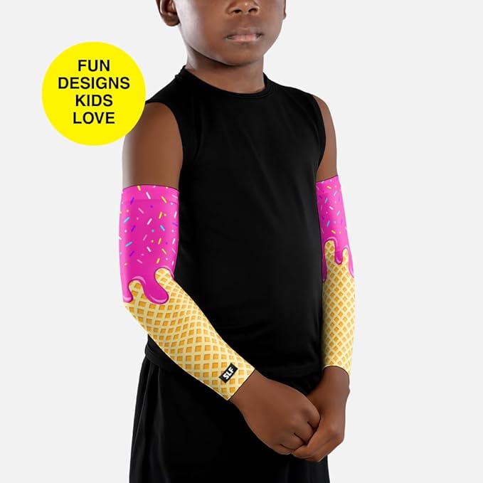 SLEEFS Arm Sleeves for Kids - Athletic Sports Sleeve for Youth Boys and Girls - UV Protection - Football Baseball Basketball
