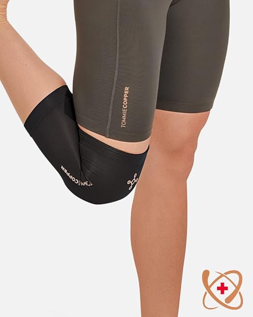 Tommie Copper Core Compression Infrared Knee Sleeve, Unisex, Men & Women, 4D Stretch Infrared Infused, Self-Warming Sleeve for Muscle Support & Stability - Black - XX-Large