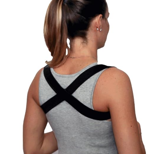 Posture Corrector Wear 15 Minutes A Day Follow 4 Easy Stretches For Improved Lasting Results (Black Large)