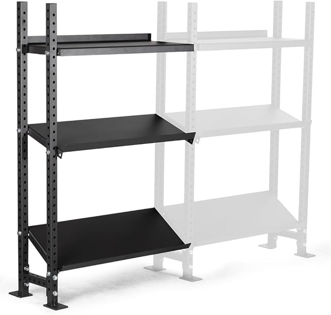 Titan Fitness Add-On Elite Series Mass Storage System for Dumbbell Kettlebell Slam Ball Storage, Bolt-On Adjustable Shelves