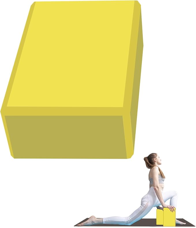 Yoga Block - Unsupported Latex Eva foam - Soft non slip surface with bevel for yoga, pilates, meditation - Yoga accessories for stability, balance and deep stretching