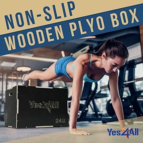 Yes4All 3 In 1 Wooden Plyo Box, Plyometric Box Platform For Jump Training, Jump Boxes For Home Gym Exercise And Outdoor Workout