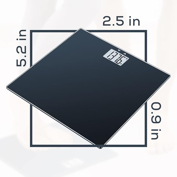 Beurer GS435B Glass Bluetooth Scale for Body Weight with BMI Composition Measurement, Smart Digital Bathroom Scales Connects with Health App Analyzer, Weigh in Kg and Lbs, Black