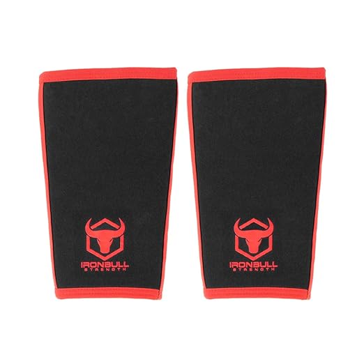 Iron Bull Strength Knee Sleeves for Powerlifting (7mm) - Weightlifting Knee Compression Sleeve for Squats - Knee Brace Support for Gym, Workout, Fitness (Small)