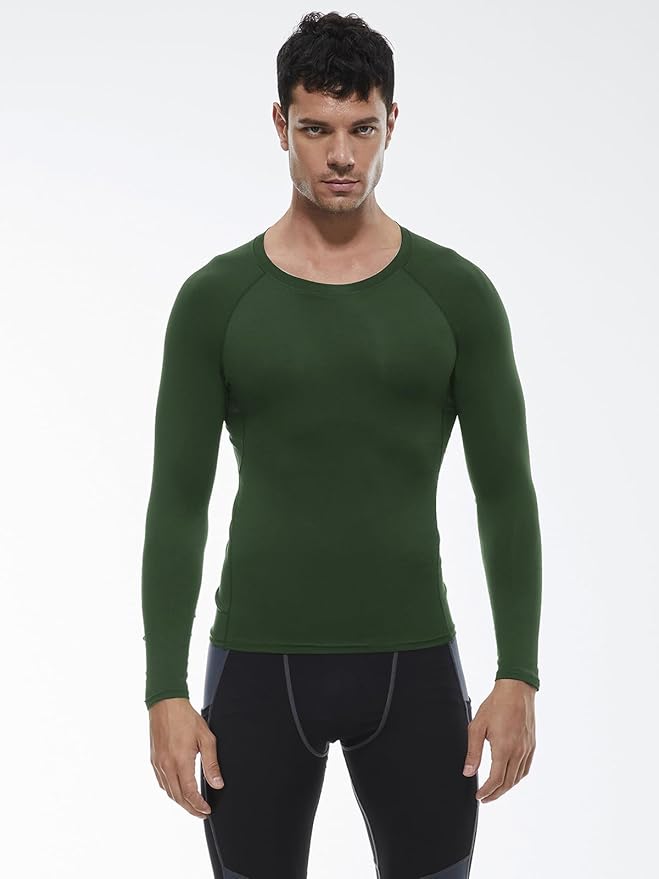 SPVISE 1 or 3 Pack Men's Compression Shirts Long Sleeve Workout Gym T-Shirt Running Top Cool Dry Sports Baselayer Undershirts
