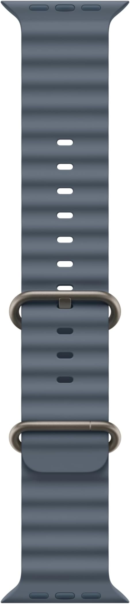 Apple Watch Band - Ocean Band - 49mm - Anchor Blue - One Size - Natural Titanium Finish