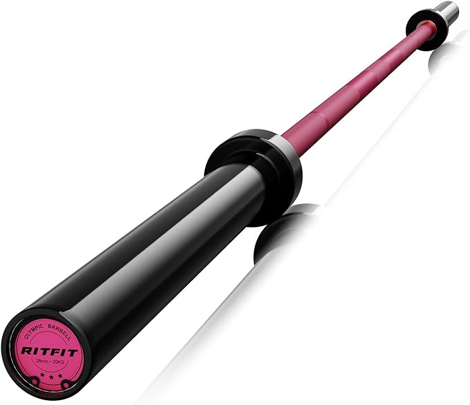 RitFit Elite 7ft Olympic Barbell, Robust 45lb Barbell for Weightlifting and Powerlifting, Superior Olympic Bar with Exceptional 500lbs Load Capacity, Weight Bar for 2” Standard Plates