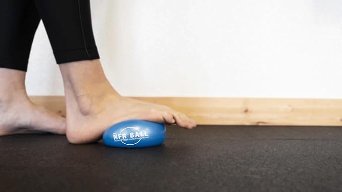 The MFR Ball™ - Adjustable Firmness Inflatable Massage Ball (4 Inch) for Myofascial Release, Sore Muscles, Stress Relief, and Chronic Pain in The Low Back, Neck, Shoulder, Psoas, and More., Blue