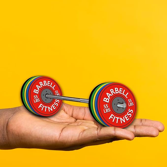 Mini Barbell – Ultimate Gym-Inspired Desk or Shelf Accessory with Removable Weight Plates | Miniature Weightlifting Fitness