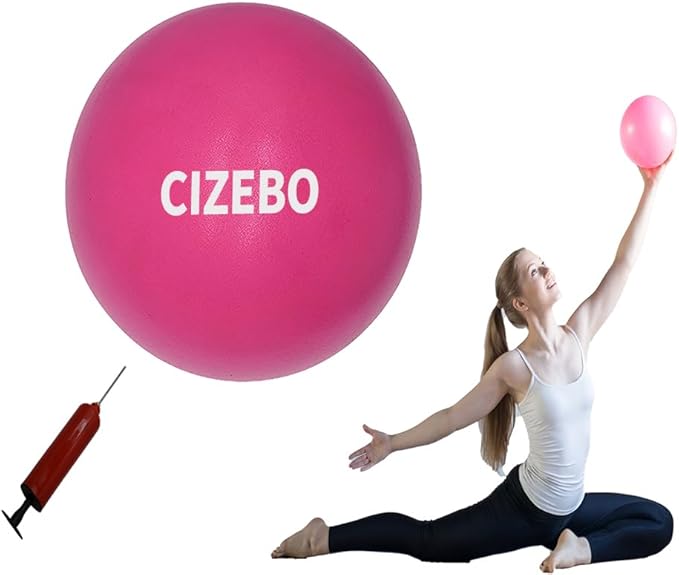 CIZEBO Small Exercise Ball Between Knees, 6 inch Pilates with Needle Pump, 6 in Mini Yoga Ball for Core Physical Therapy PT Workout Fitness Stability