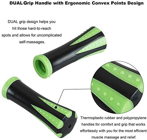 YANSYI 9-Roller Deep Tissue Massage Stick - Professional Muscle Recovery for Leg & Back Pain Relief, Portable Physical Therapy Tool for Athletes, (Blue 2)