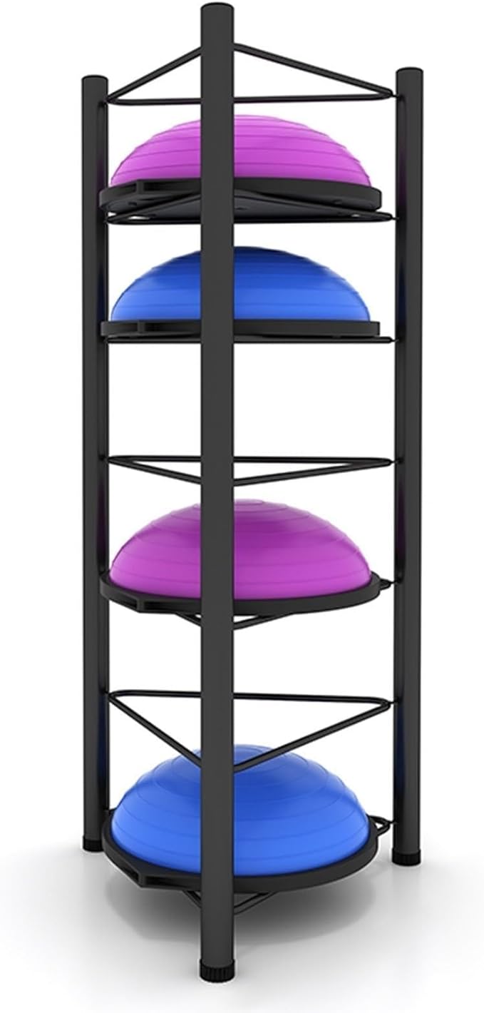 3/5/6/7 Tier Floor Stand Storage Organizer Exercise Half Balance Ball Storage Rack, Home Gym Workout Equipment for Bosu Slam Bowling Medicine Balls(White,7 Layer - 75in)