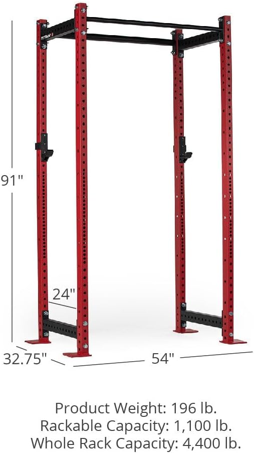 Titan Fitness T-3 Series Power Rack, 1,100 LB Capacity Cage for Weightlifting and Strength Training
