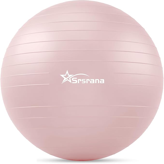 Exercise Ball - Anti-Burst Yoga Ball for Pilates, Pregnancy & Core Stability - Ergonomic Office Desk Ball Chair & Physical Therapy Equipment, Quick Pump Included