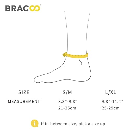 Bracoo 2 Pack Ankle Brace Compression Sleeve for Women & Men, Adjustable Ankle Support Strap for Sprained, Plantar Fasciitis, Pain Relief, Injury Recovery, Running, Workout, GYM, FS60