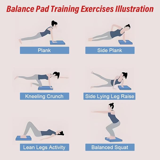 Balance Pad- Foam Balance Pad for Workout, Non-Slip & Water-Resistant Stability Trainer Mat, Soft TPE Exercise Foam Mat for Rehabilitation Stability,Physical Therapy,Fitness,Yoga (15.7" * 13" * 2")