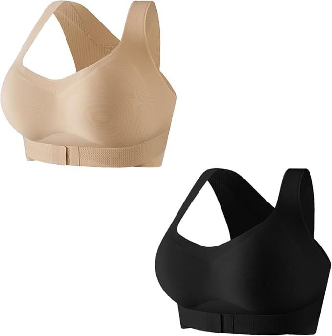 Posture Bras for Women Front Closure Cross Back Wireless Posture Corrector Bra Support Push Up No Underwire Bralettes 2026
