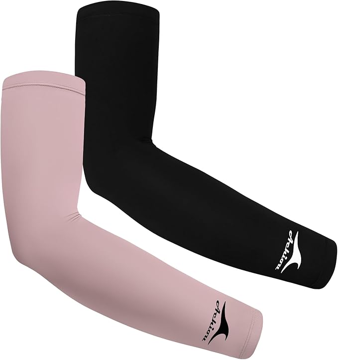 Achiou Cooling Ice Silk Arm Sleeves, Summer UV Sun Protection Compression Sleeves UPF 50+ for Women Volleyball Youth Sports