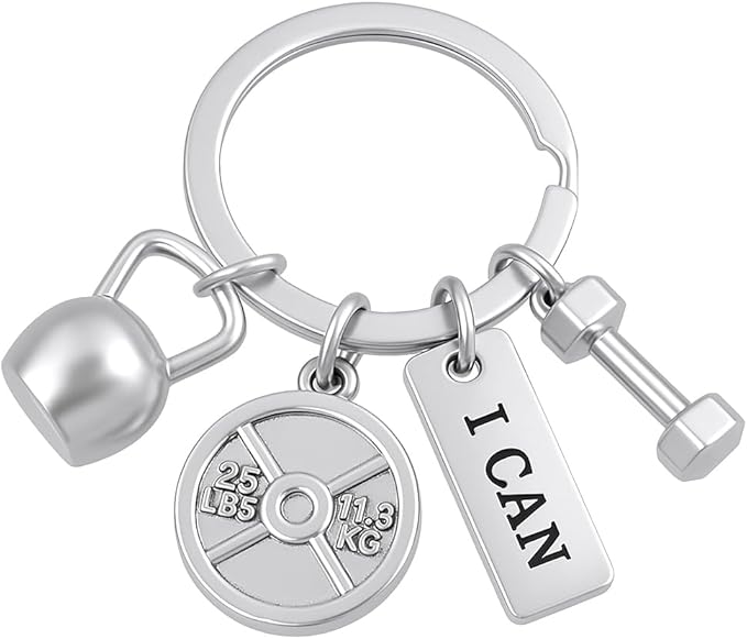 Fitness Keychain,Cool Keychains Gift for Workout Lovers, Trainers, Athletes