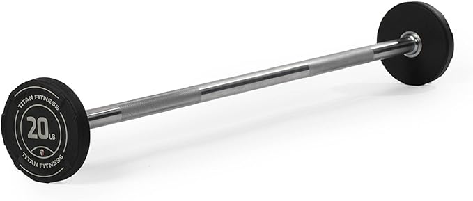 Rubber Curl Fixed Barbells, Pre-Loaded Weight Bar for Strength Training & Weightlifting