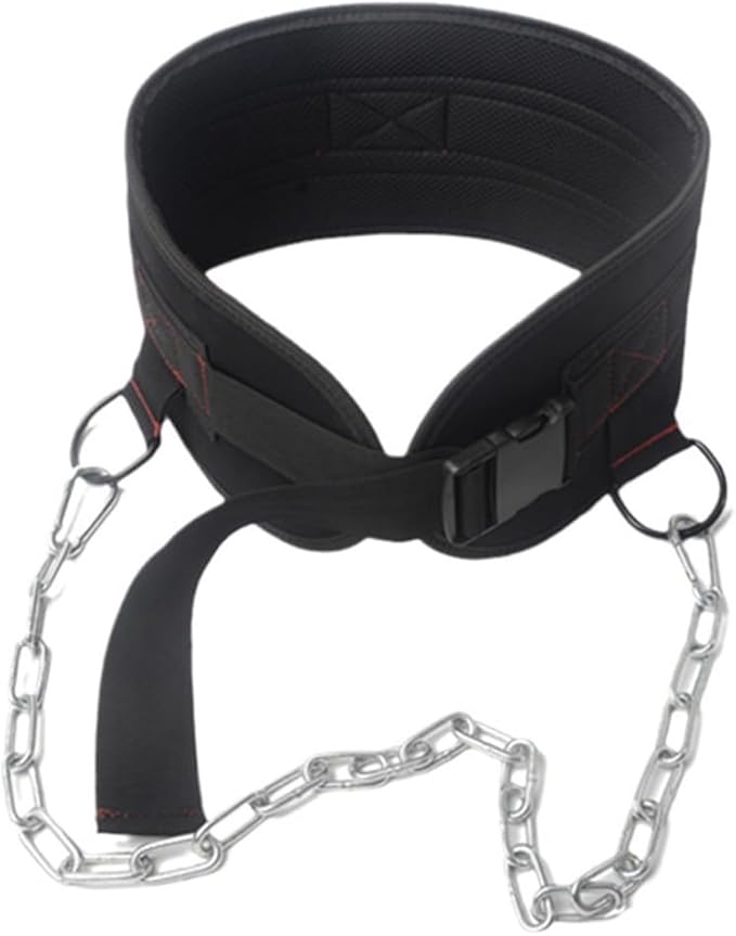 LOOEEL Weightlifting Belt,Adjustable Waist Dip Belt with Chain Strap,Pull Up.Deep Squat Weight-Bearing Straps are Used to Enhance Strength Training and are Suitable for Home and Gym Training.
