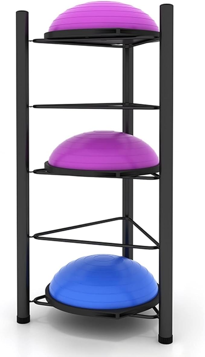3/5/6/7 Tier Floor Stand Storage Organizer Exercise Half Balance Ball Storage Rack, Home Gym Workout Equipment for Bosu Slam Bowling Medicine Balls