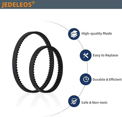 JEDELEOS Replacement Belt Set for Bissell ProHeat 2X Upright and Lift-Off Deep Cleaner, Replace Parts 203-6688 and 203-6804 (2-Set)