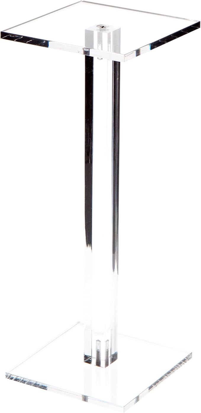 Plymor Clear Acrylic Square Barbell Pedestal Display Riser, 10.5" H x 4" W x 4" D (1/4" thick) (3 Pack)