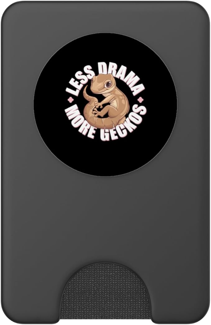 Fat Tailed Gecko Fun Less Drama More Geckos Today PopSockets PopWallet for MagSafe